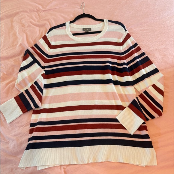 Macy's Style&Co. XL Sweater, Crewneck Pullover Striped - Picture 2 of 6